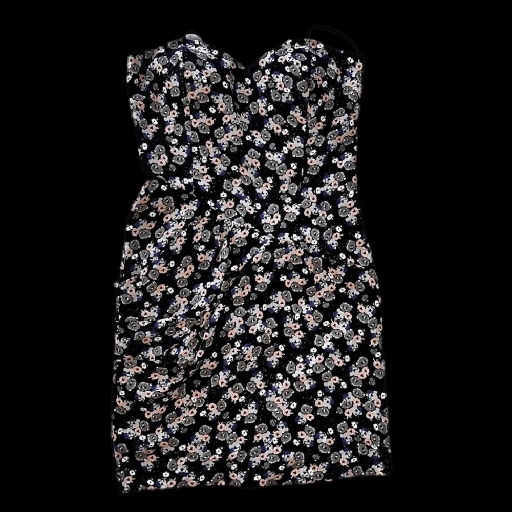 BCBG | Floral | Strapless Mini Dress | - Picture 2 of 8